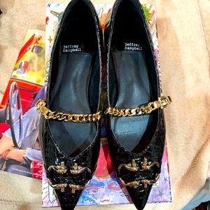 Jeffrey Campbell loafers w/chain